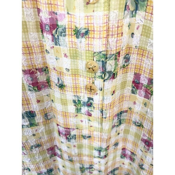 Vintage Tissus Monde Paris Dress Floral Mid Century Modern Buttons Lined M 1960s - Picture 4 of 12